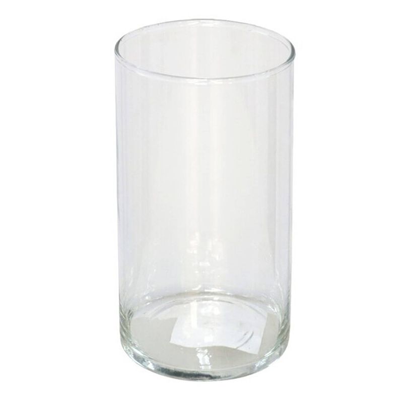 Foto van Gerimport bloemenvaas cilinder - helder glas - d10 x h25 cm - vazen