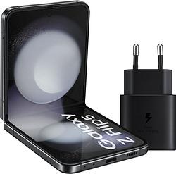 Foto van Samsung galaxy z flip 5 512gb zwart 5g + samsung oplader 25 watt zwart