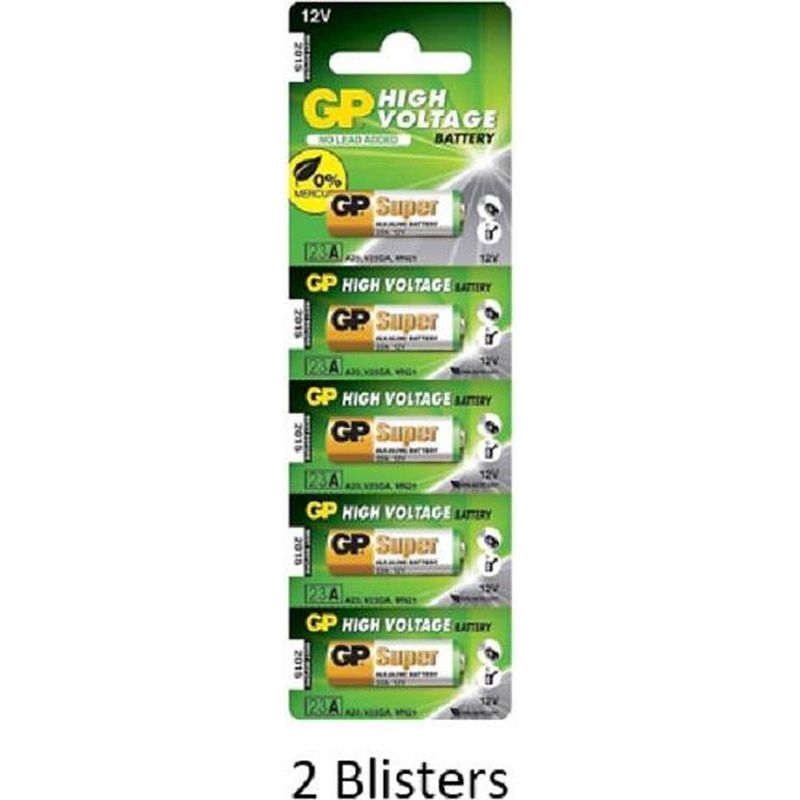 Foto van 10 stuks (2 blisters a 5 stuks) gp alkaline 23ae c5 / 12v