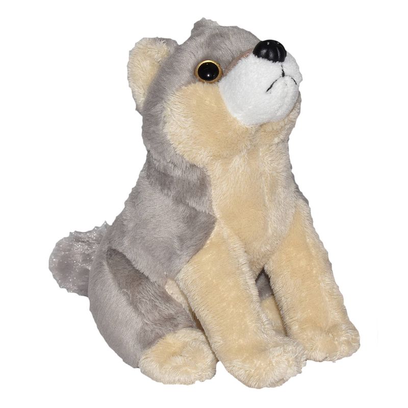 Foto van Wild republic knuffel wolf 20 cm pluche grijs/taupe