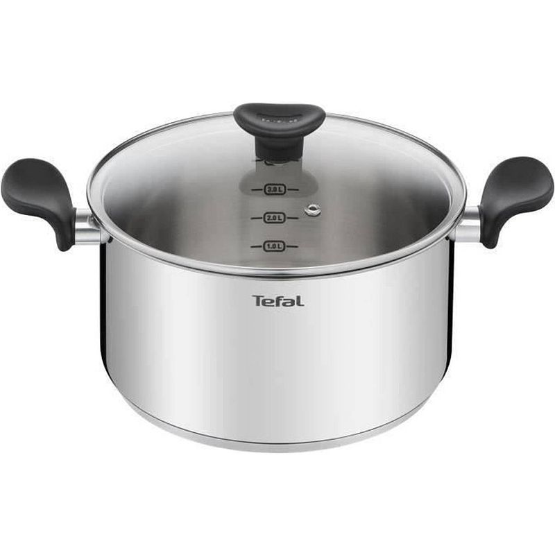 Foto van Tefal e3084604 braadpan - roestvrijstaal - 24 cm - 5 l - geschikt voor inductie