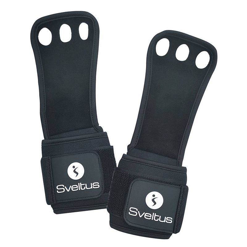 Foto van Sveltus fitness handschoenen leer/neopreen zwart maat l/xl