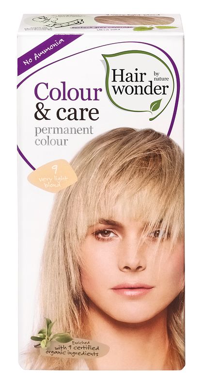 Foto van Hairwonder colour & care 9 licht blond 100ml