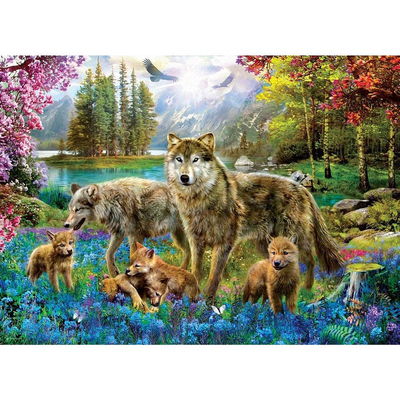 Foto van Eurographics puzzel wolf lake fantasy - 500 xl stukjes