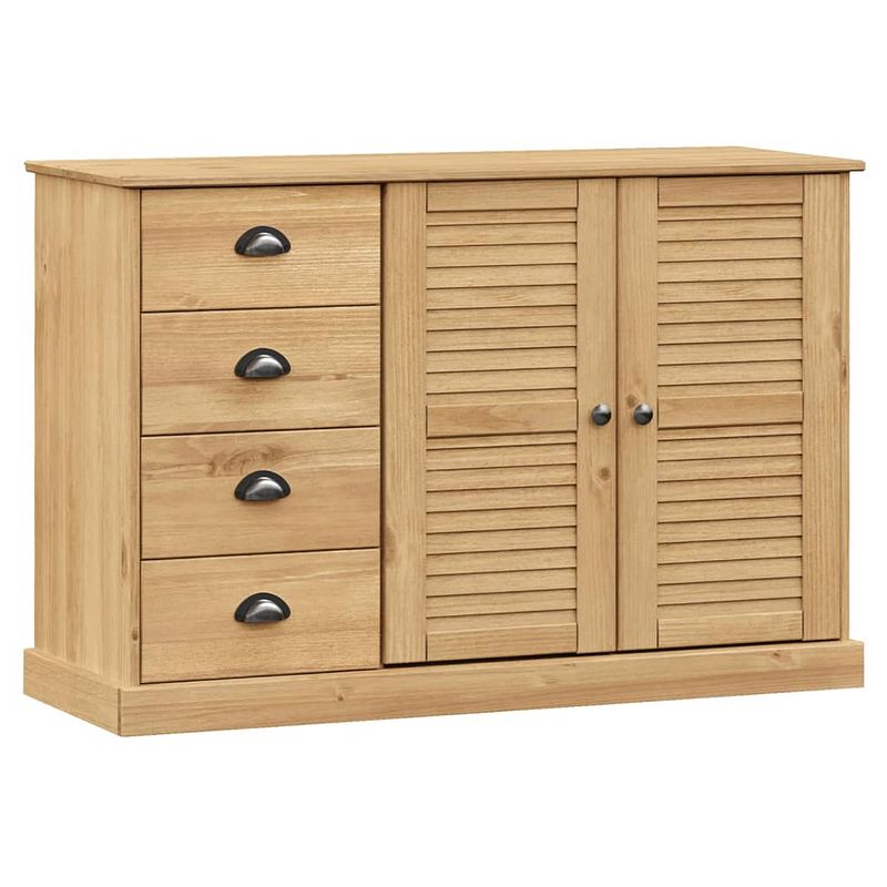 Foto van Vidaxl dressoir met lades vigo 113x40x75 cm massief grenenhout