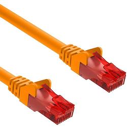 Foto van Cat 6 - u/utp - netwerkkabel - patchkabel - internetkabel - 10 gbps - 1 meter - oranje - allteq