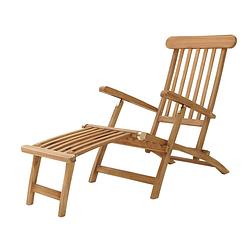 Foto van Axi costa ligstoel van teak hout lounger deckchair / tuinligstoel verstelbaar in 4 standen