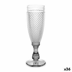 Foto van Champagneglas transparant antraciet glas 185 ml (36 stuks)