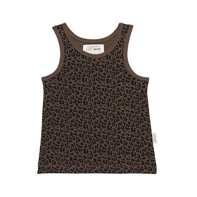 Foto van Little indians tanktop leopard junior katoen bruin maat 58