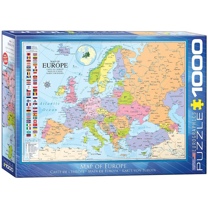 Foto van Eurographics puzzel map of europe - 1000 stukjes