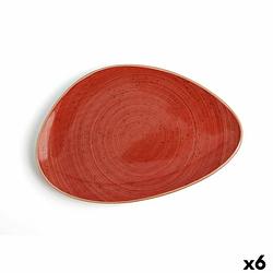 Foto van Platt tallrik ariane terra driehoekig keramisch rood (ø 29 cm) (6 stuks)