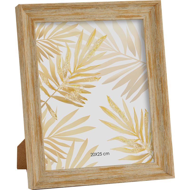 Foto van Giftdecor fotolijst verouderd 20 x 25 cm hout/glas beige