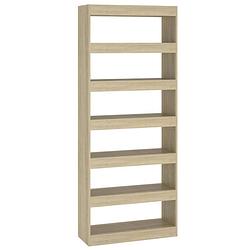 Foto van The living store boekenkast sonoma eiken - 80 x 30 x 198 cm - houten kast