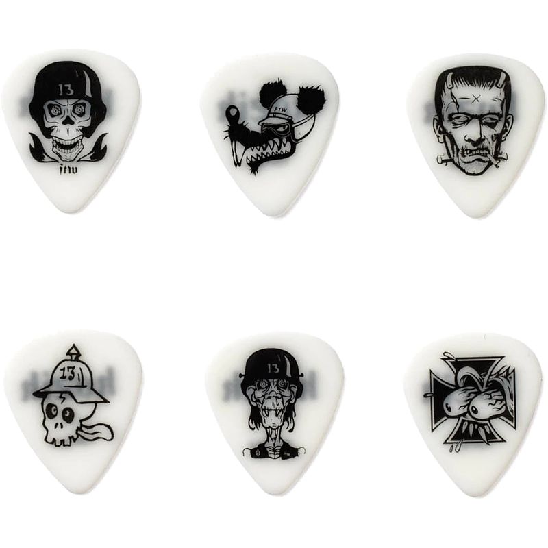 Foto van Dunlop blackline originals bl113p73 frank kozik 0.73mm plectrumset (6 stuks)