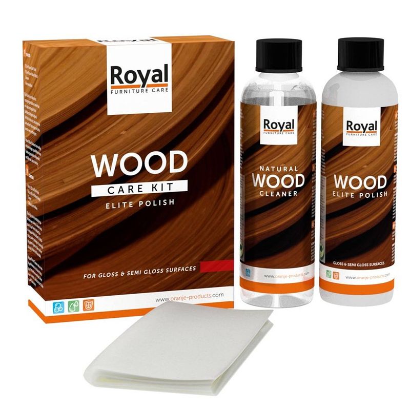 Foto van Oranje furniture care elite polish wood care kit + cleaner