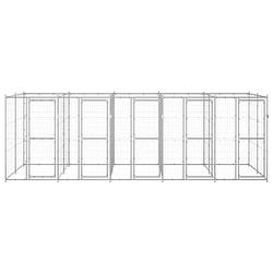 Foto van The living store hondenkennel - gegalvaniseerd staal - 550 x 220 x 180 cm - afsluitbare deur