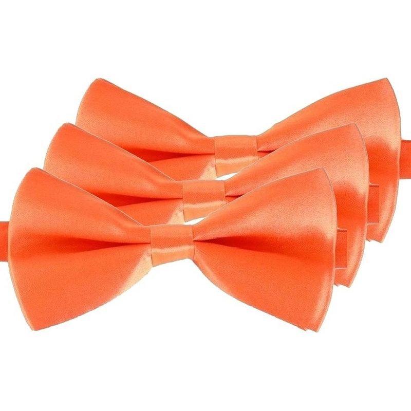 Foto van 3x oranje verkleed vlinderstrikken/vlinderdassen 14 cm voor dames/heren - verkleedstrikjes