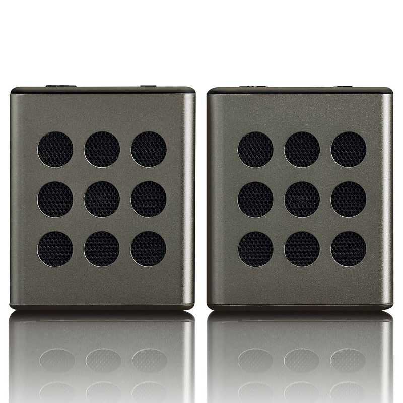 Foto van Bluetooth stereo speaker set met 8 uur speeltijd met accessoires lenco btp-200bk zwart-zilver