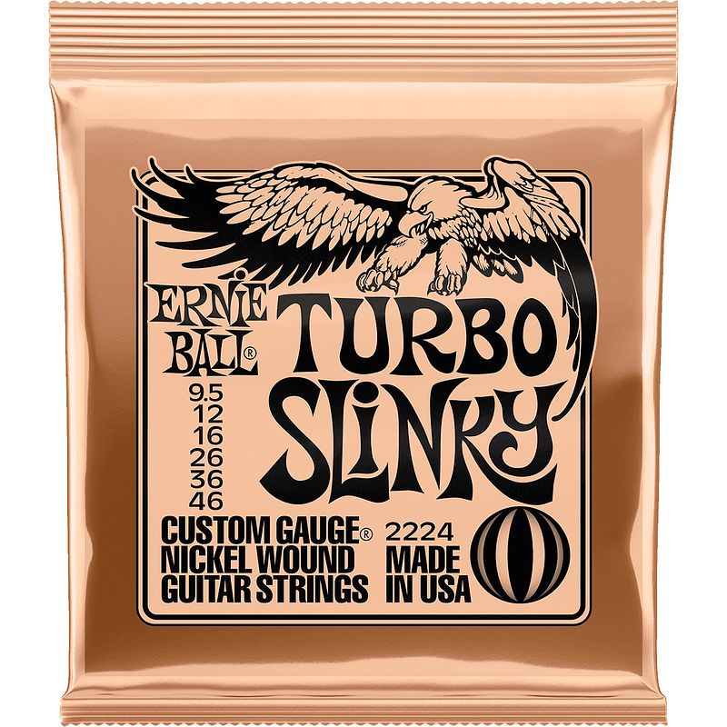 Foto van Ernie ball 2224 turbo slinky snarenset voor elektrische gitaar