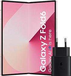 Foto van Samsung galaxy z fold 6 256gb roze 5g + samsung oplader 25w zwart