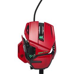 Foto van Madcatz r.a.t. 8+ adv ergonomische gaming-muis usb optisch rood, zwart 11 toetsen 20000 dpi polssteun, gewichtsreductie, geïntegreerd profielgeheugen