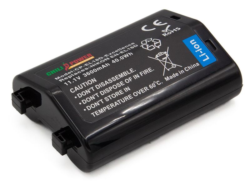 Foto van Chilipower excellence nikon en-el18d accu - 3600mah