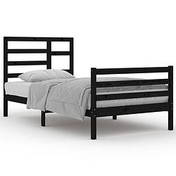 Foto van The living store houten bedframe - eenpersoons - massief grenenhout - 100 x 200 cm