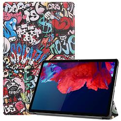 Foto van Basey lenovo tab p11 plus hoes case - lenovo tab p11 plus hoesje graffity - lenovo tab p11 plus book case cover