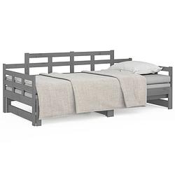 Foto van The living store slaapbank uitschuifbaar massief grenenhout grijs 2x(90x200) cm - bed