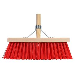 Foto van Talen tools - bezem - rood - 41 cm - steel 160 cm