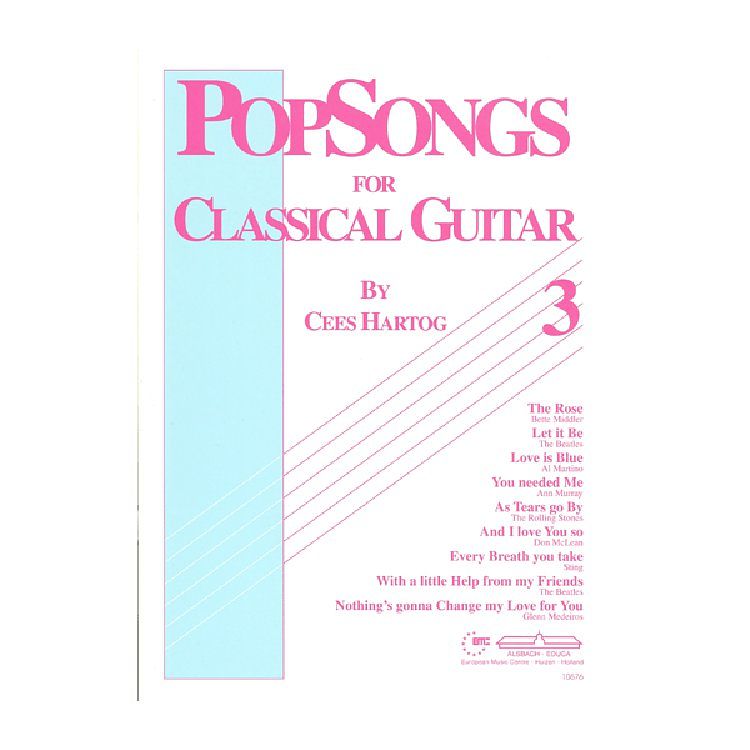 Foto van Emc popsongs for classical guitar 3 - cees hartog gitaarboek