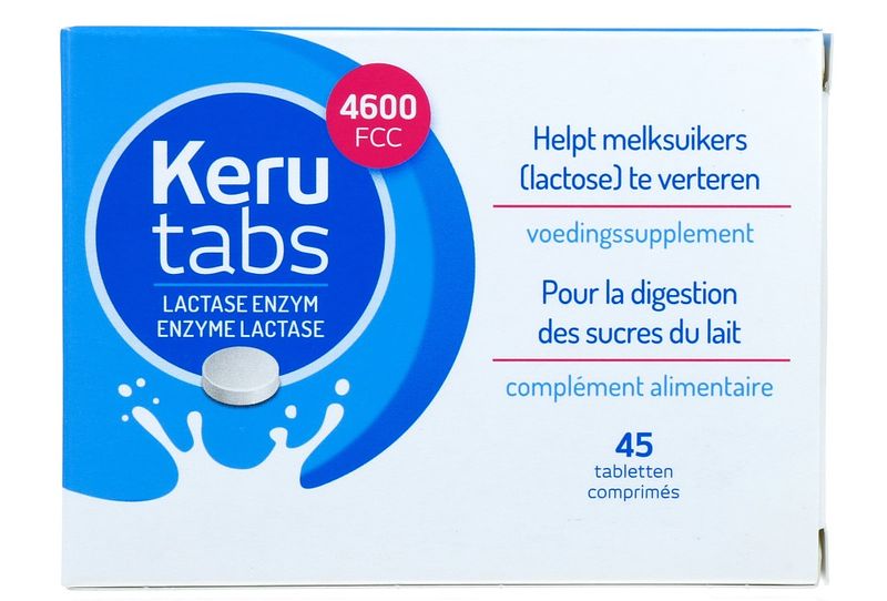 Foto van Kerutabs lactase enzym tabletten