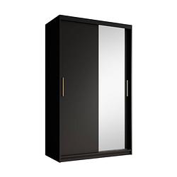 Foto van Meubella - kledingkast mandalin - zwart - 120 cm - met spiegel