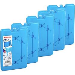 Foto van Plasticforte koelelementen 200 gram - 5x - 11 x 16 x 1.5 cm - blauw - voor koelbox en koeltas - koelelementen