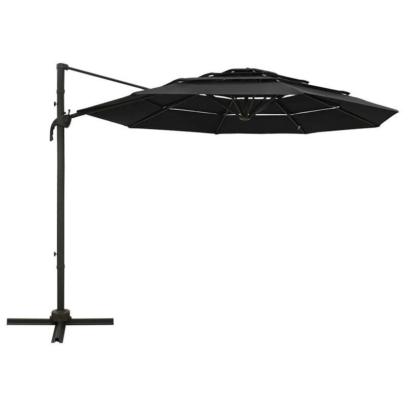 Foto van The living store parasol 4-laags - 300 x 300 x 247 cm - polyester - aluminium