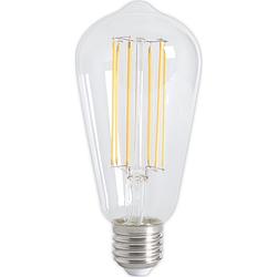 Foto van Calex led full glass longfilament rustik lamp 240v 4w 350lm e27 st64, clear 2300k dimmable, energy label a+