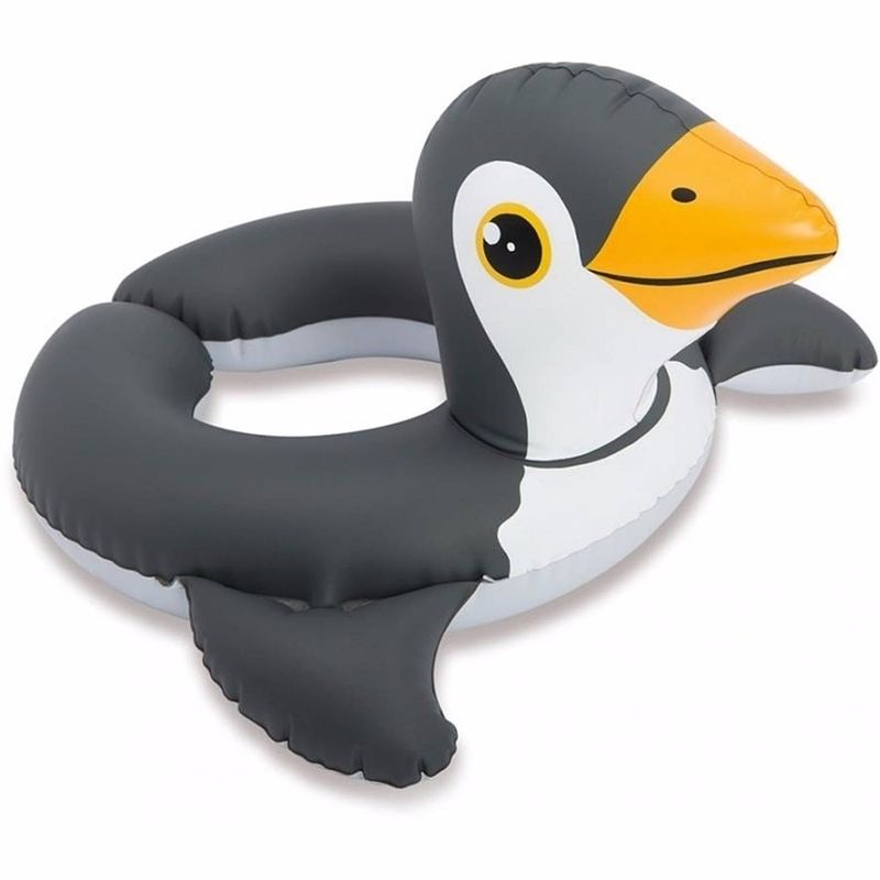 Foto van Opblaasbare speelgoed pinguin zwemband 62 cm - zwemringen - pinguins zwembanden voor kinderen