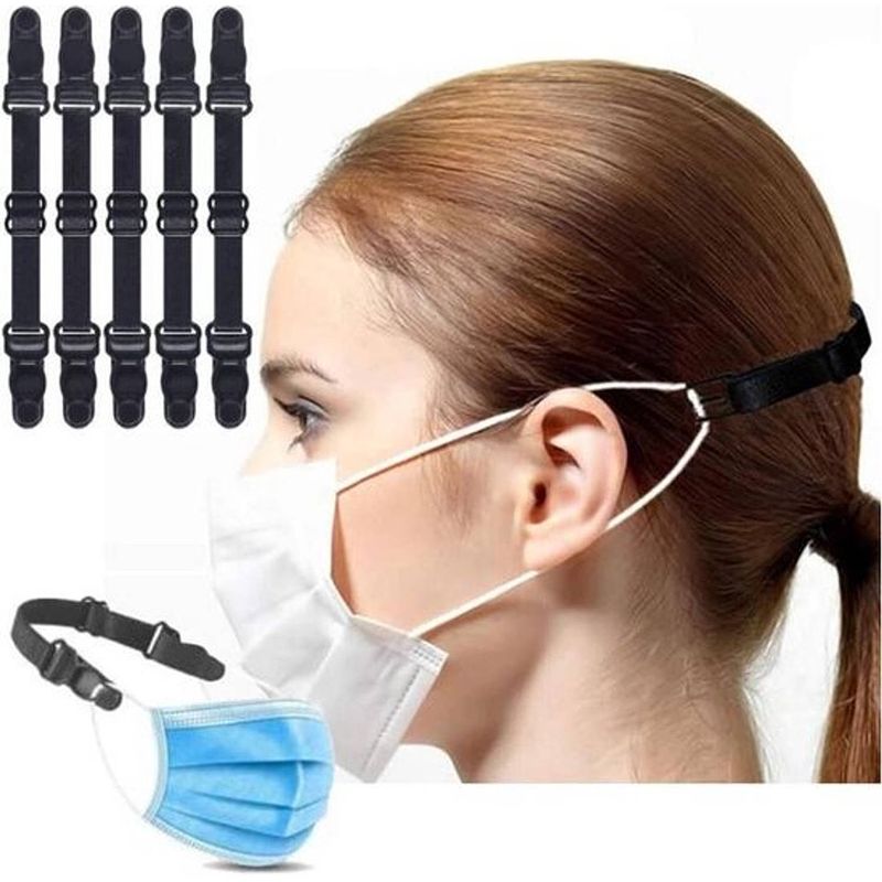 Foto van Earsavers zwart oorbescherming verlicht last bij dragen mondkapje verlies uw hoortoestel niet verstelbaar