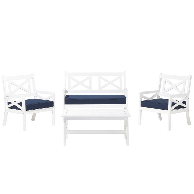 Foto van Beliani baltic - loungeset-wit-acaciahout