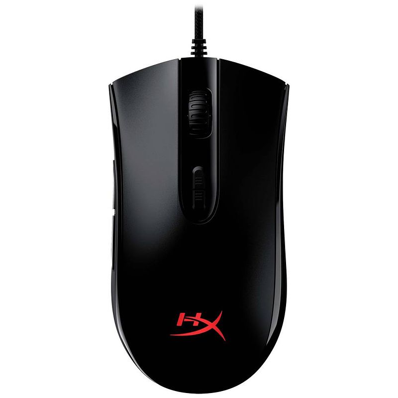 Foto van Hyperx pulsefire core gaming-muis kabelgebonden optisch zwart 7 toetsen 3200 dpi verlicht