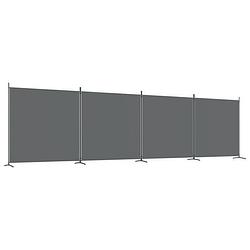 Foto van Vidaxl kamerscherm met 4 panelen 698x180 cm stof antracietkleurig