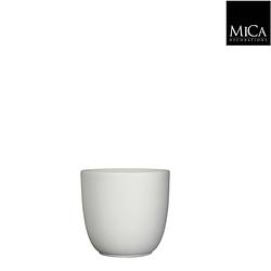 Foto van Mica decorations - tusca pot rond wit mat h14xd14,5 cm