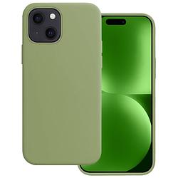 Foto van Basey iphone 15 hoesje siliconen back cover case - iphone 15 hoes silicone case hoesje - groen