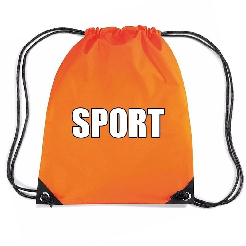 Foto van Oranje sport rugtasje/ gymtasje kinderen - gymtasje - zwemtasje