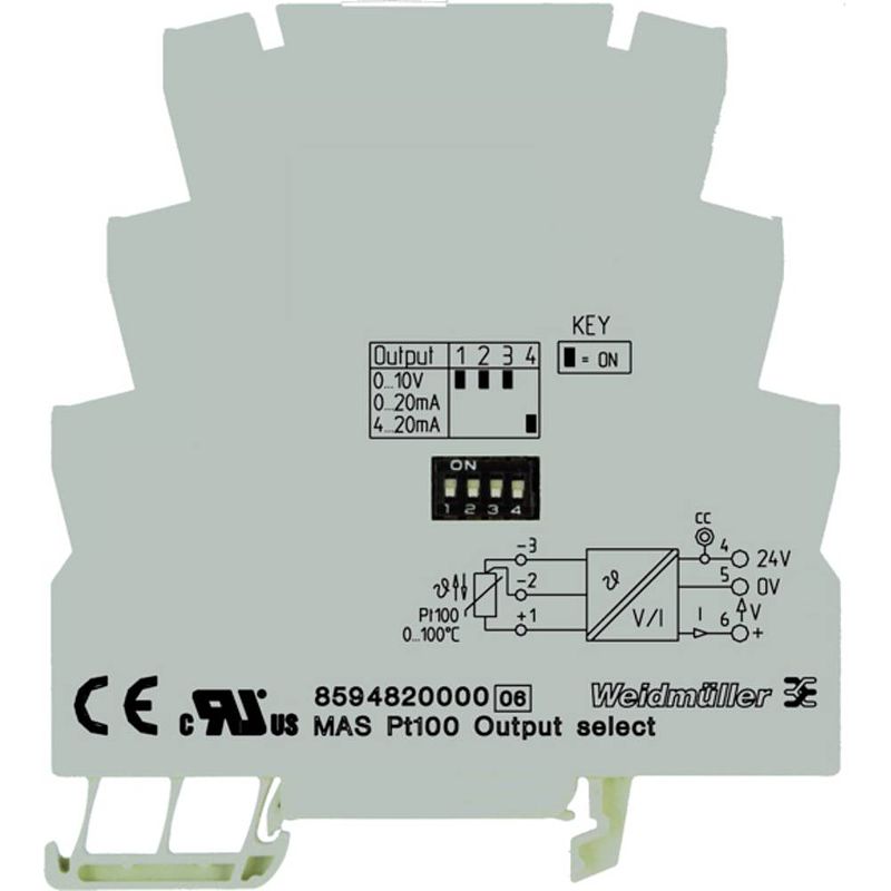 Foto van Weidmüller maz thermo-j 0...700°c output select 8615240000 tc-scheidingsomvormer 1 stuk(s)