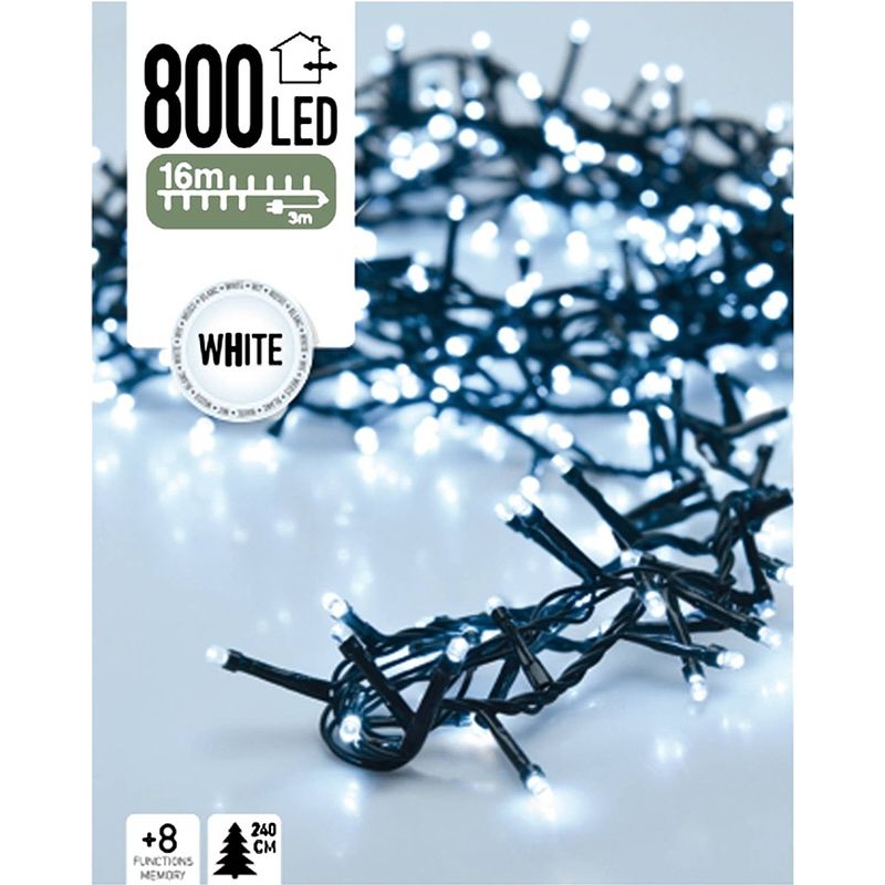 Foto van Excellent houseware kerstverlichting micro cluster 800 led 16 meter wit