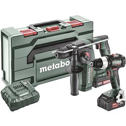 Foto van Metabo bs 18 lt bl + bh 18 ltx bl 16 685182000 accu-boorhamer, accu-schroefboormachine 18 v 2.0 ah, 4.0 ah li-ion incl. 2 accus, incl. koffer, incl. lader