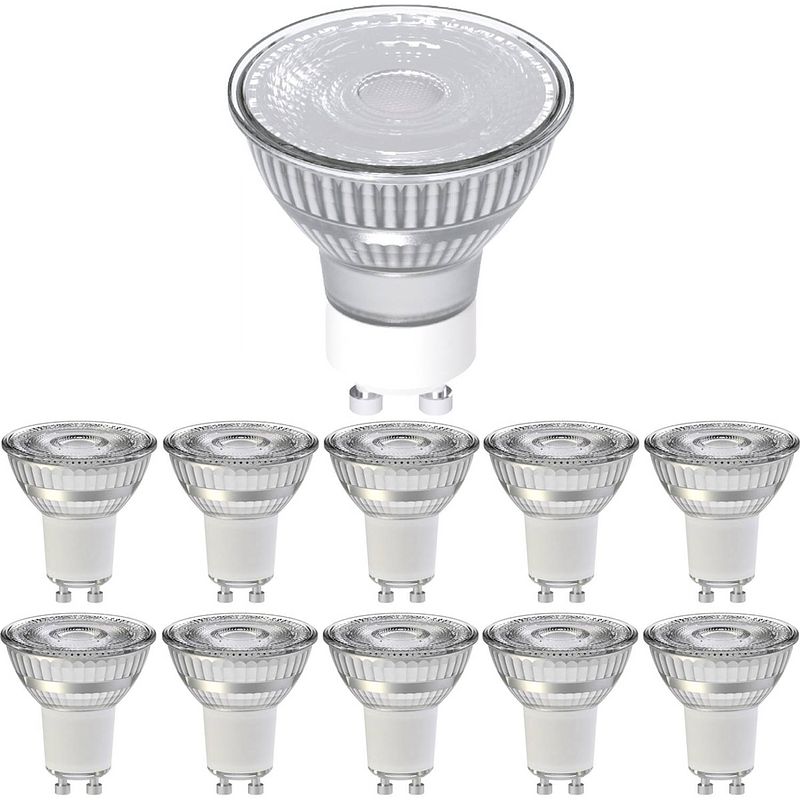 Foto van Proventa colordim gu10 led lamp - kleur dimbaar naar extra warm wit - 5w/50w - 10 lampjes