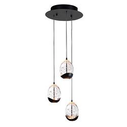 Foto van Infiori -ghlight - transparant egg - hanglamp - led - 25 x 25 x 150cm - zwart