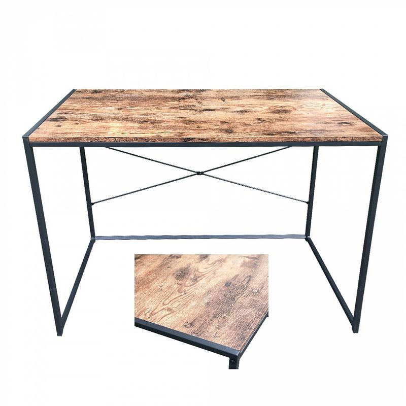 Foto van Bureau stoer - laptoptafel - computertafel - sidetable - industrieel design - 100 cm breed